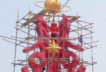 儋州景觀科技之星雕塑選用，美陳雕塑，抽象不銹鋼科技之星雕塑標(biāo)準(zhǔn)