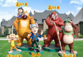 長安廣場維尼熊雕塑，卡通水景雕塑，抽象效果